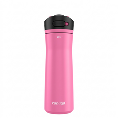 Pure hero shot of the 24 oz Contigo Ashland 2.0 water bottle in Azalea pink.